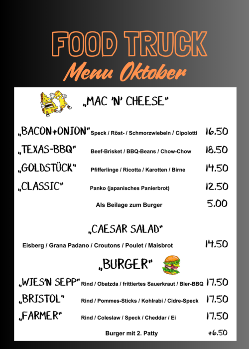 Speisekarte Oktober Speisekarte Oktober