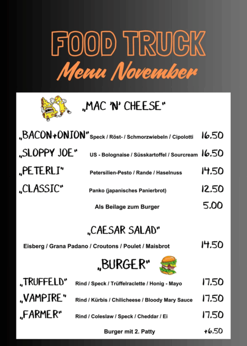 Speisekarte Speisekarte